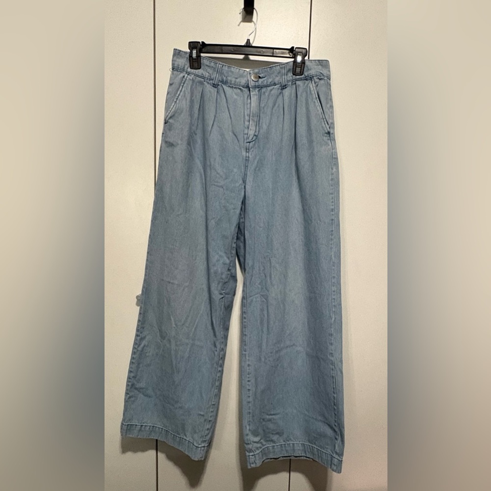 Who What Wear Light Blue Wide Leg Jeans